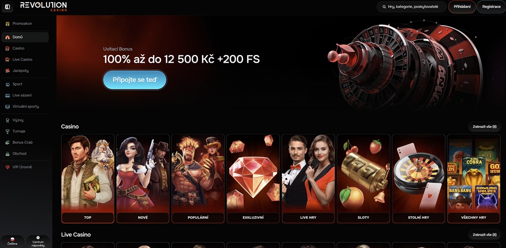 Revolution casino homepage